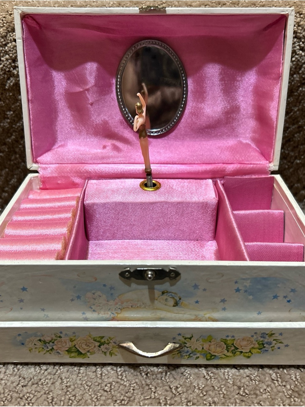 Vintage Ballerina Jewelry Music Box 1980’s Lilian Vernon WORKS EUC Girl Gift